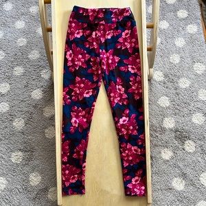 Lularoe TWEEN Purple/Blue Floral Leggings